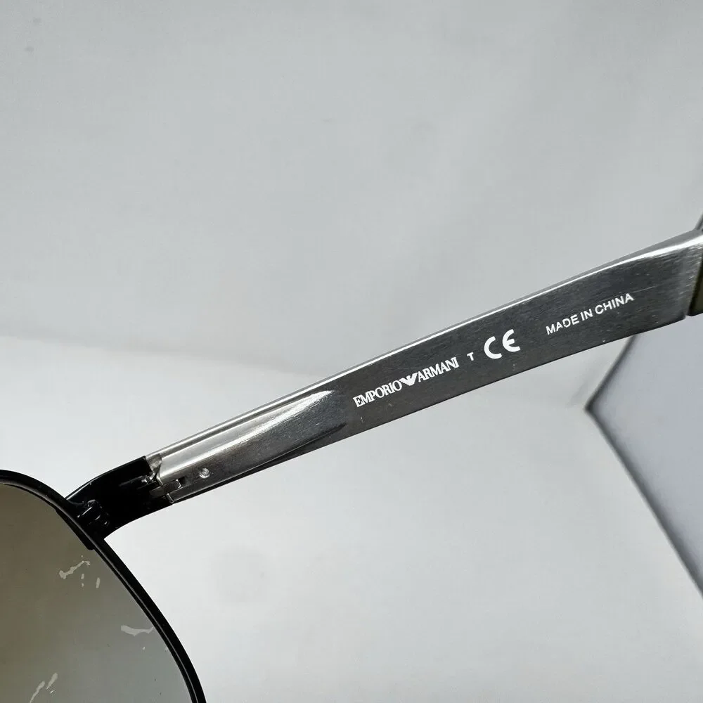 Emporio Armani EA2064 3225/8E Sunglasses 62-16-130 Aviator Black Silver